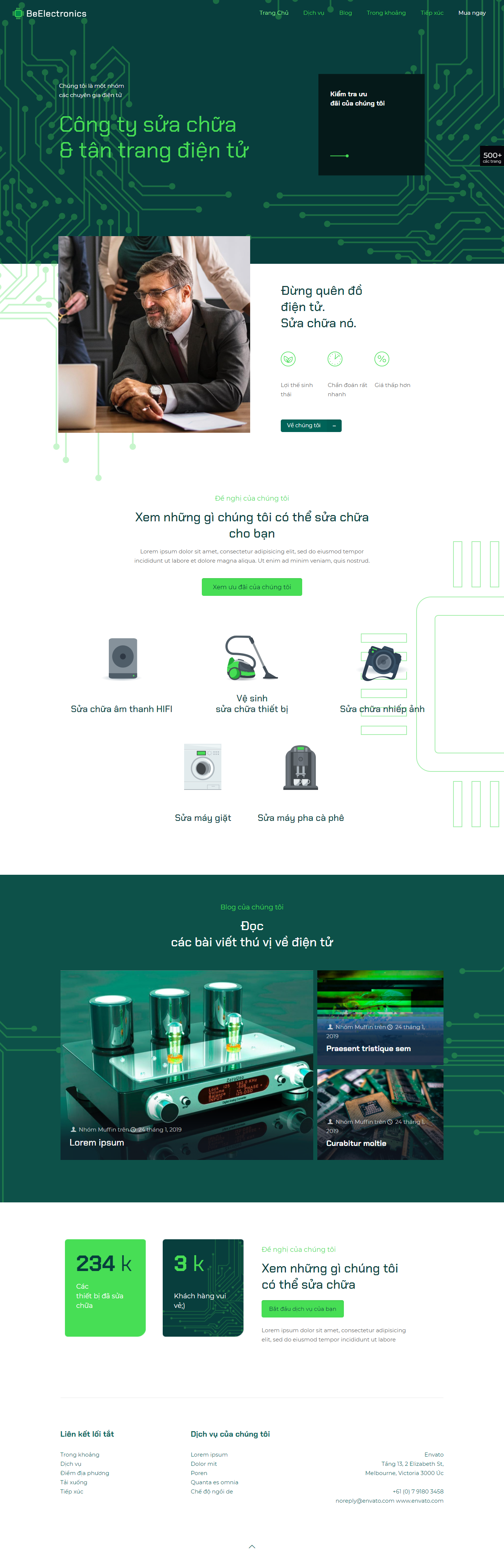 Mẫu website  thiết bị điện 003