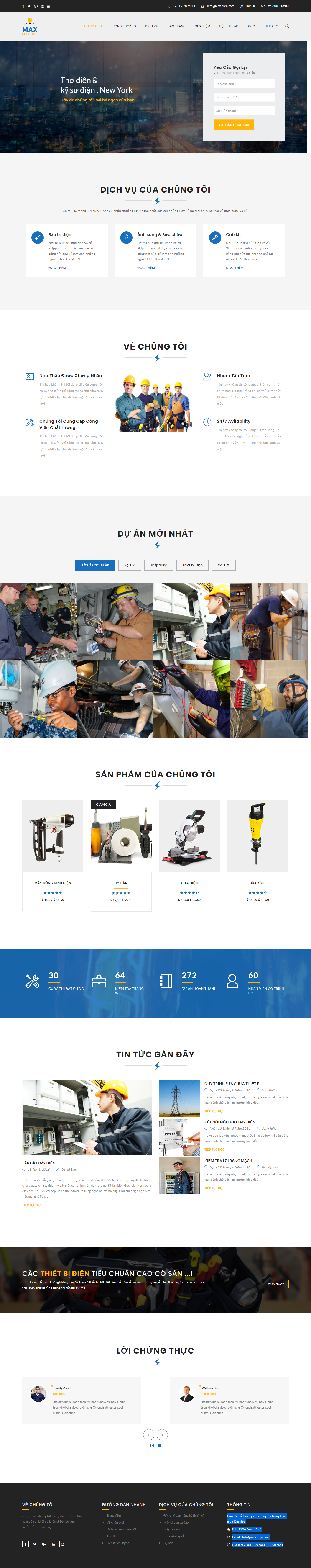 Mẫu website  thiết bị điện 004