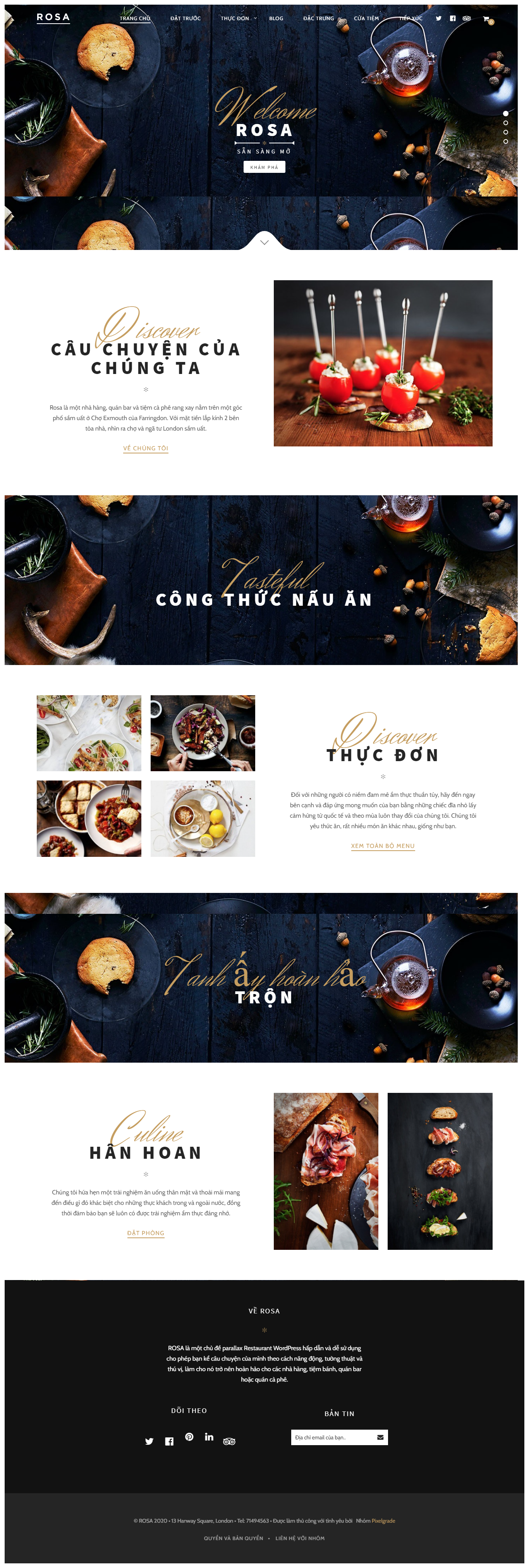 Mẫu website nhà hàng 003