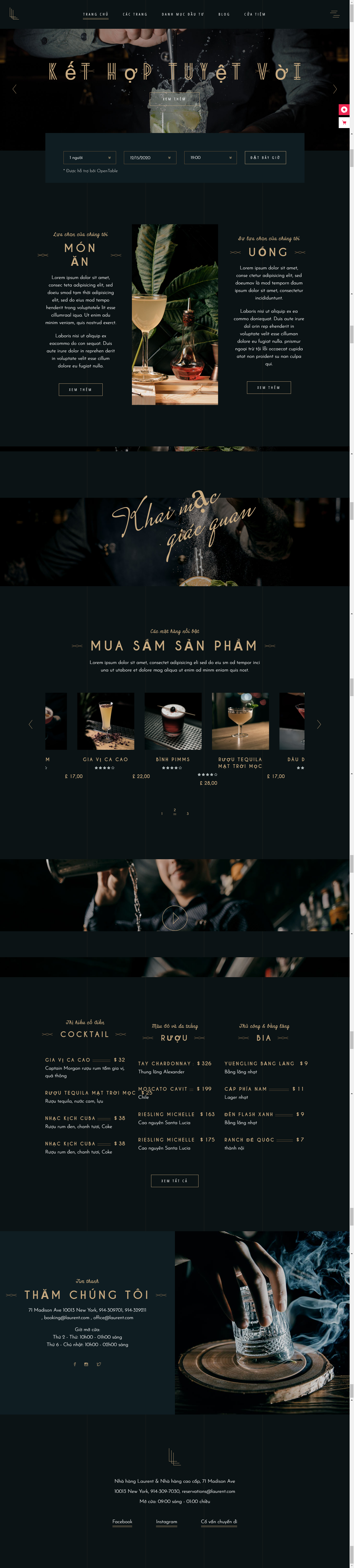 Mẫu website nhà hàng 009