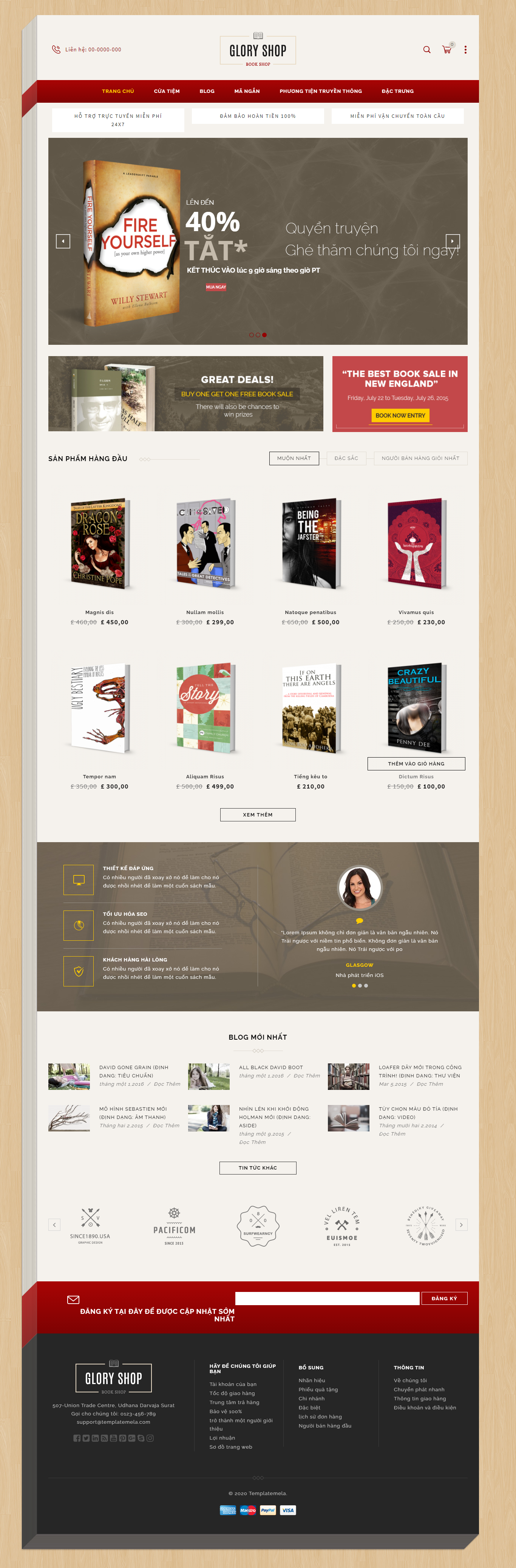 Mẫu website  sách- văn phòng phẩm  001