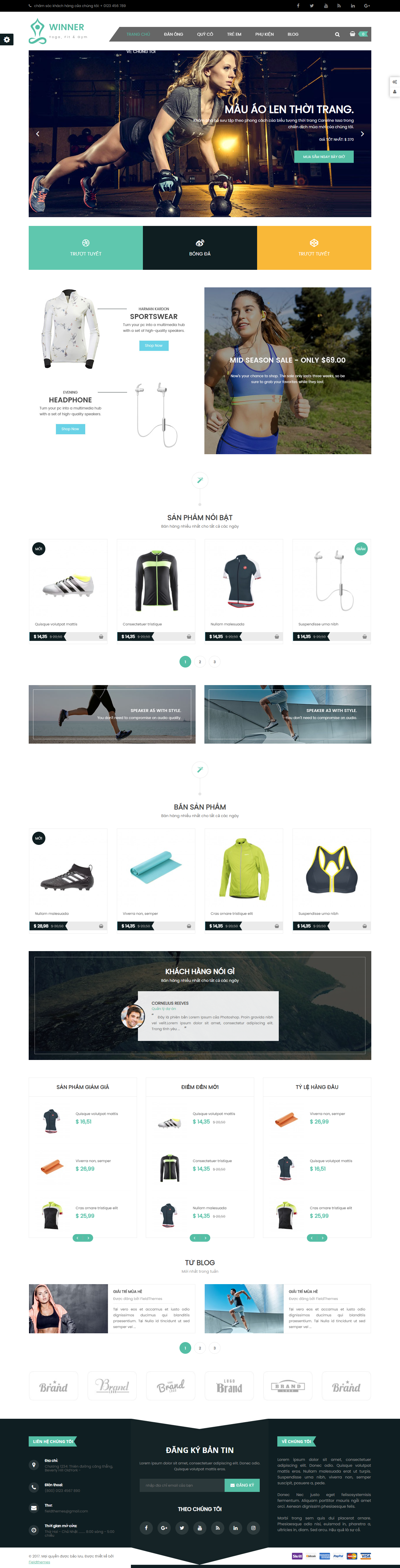 Mẫu website  thể thao- dịch vụ 001