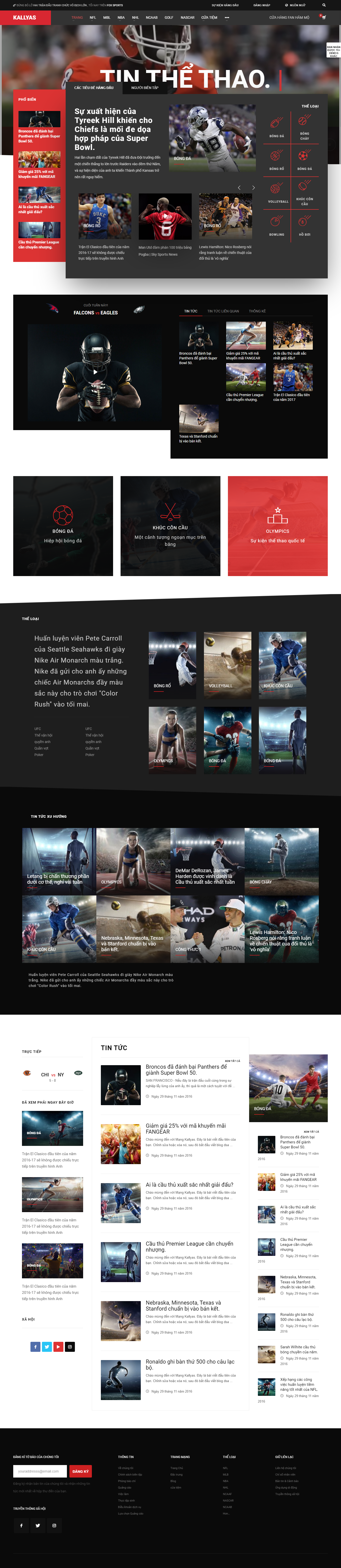 Mẫu website thể thao - dịch vụ 016